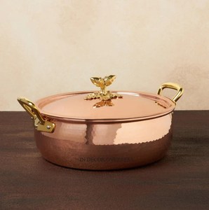 Rectangle Forme Ruffoni Cuivre Ustensiles De Cuisine Casserole Réchauffeur De Nourriture Pot Avec Or Unique Designer Top Couvercle Ustensiles De Cuisine Accessoires - Product Image 6