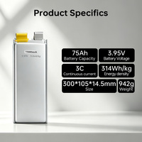 Аккумуляторная ячейка для тяжелых грузовых дронов 3.95В 75000мАч 314Втч/кг, сверхвысокая емкость