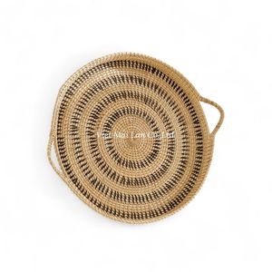 Bandeja de Ratán de Diseño Flexible Estilo Bohemio Hecha a Mano con Ratán Natural para Servir y Uso Diario en el Hogar - Product Image 2