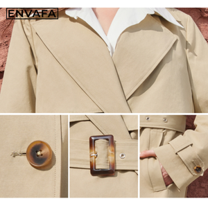 Custom Jackets With LOGO Spring <b>Women</b> Trench <b>Coat</b> Fashion Style British Style New Jacket Long Trench <b>Coat</b> - Product Image 3