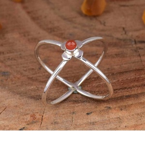 Carnelian <b>Ring</b> 925 Sterling Silver Statement Cross Flower <b>Ring</b> for Women Gift Jewelry - Product Image 3