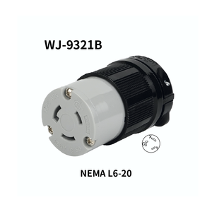ฮับเบลล์ WJ-9321B ปลั๊กแบบบิดล็อกที่ใช้ได้กับ20A L6-20 250โวลต์ตัวเชื่อมต่อการล็อค CUL สำหรับการป้องกัน IP20สำหรับอุตสาหกรรม - Product Image 1