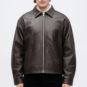Vestes en cuir imperméables, durables, chaudes pour l'hiver, avec poches zippées, vêtements d'extérieur décontractés, manteau en cuir PU pour hommes - Product Image 4