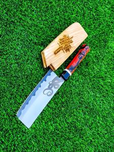 Cuchillo de chef de cocina Santoku personalizable OEM con mango de resina, corte de acero al carbono, regalo DIY para papá. - Product Image 2