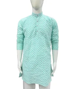 Hot Selling Indian Traditional Wear Self Design Multicolor Full Sleeve Kurta Pajama for Men from Indian Supplier