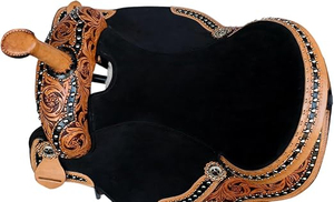 Selle de cheval d'arbre en bois confortable pour l'équitation de trail roping siège rembourré profond conception respirante ajustement sécurisé cuir véritable occidental - Product Image 2