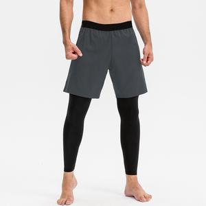 Pantalones Cortos Deportivos 2 en 1 para Hombre, Transpirables, de Secado Rápido, Elásticos en 4 Direcciones, Cintura Alta, Sólidos, Casuales, con Cordón Ajustable, para Correr, Gimnasio y Fitness, con Leggings Ajustados - Product Image 5