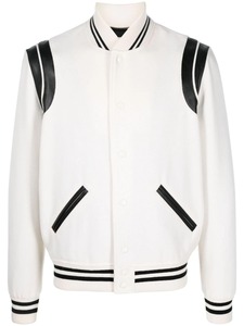 Custom Embroidered Baseball Bomber Jacket With Monochrome Letterman Varsity Design Winter Season Leather Sleeve Letterman Logo - Product Image 2