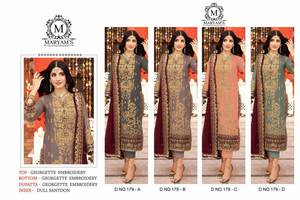 Trabajo de bordado con estilo de moda Georgette paquistaní Salwar Kameez con trabajo de espejo Mehendi Salwar Kameez - Product Image 5