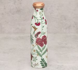 Botella de agua de cobre de alta calidad con botella blanca con estampado floral a un precio asequible - Product Image 6