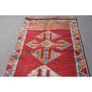 Large Area Kilim Red Orange <b>Rug</b> 2.6 X 8.9ft Flat Weave Turkish Wool with Latex Backing for <b>Hallway</b> Room Rectangle Plush Pile - Product Image 3