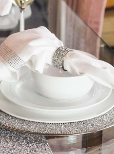 Anneau de Serviette en acier inoxydable, élégant, perles, vaisselle royale, décoratif, perlé, anneaux de Serviette, personnalisé en usine - Product Image 2