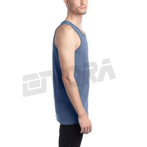 Camiseta sin mangas de algodón teñido con pigmento para hombre, Camisa sin mangas teñida, ajuste informal de verano, tela suave esencial para entrenamiento, ajuste físico - Product Image 4