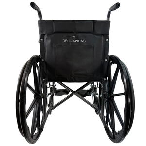 Silla de ruedas manual con reposapiés desmontables, reposabrazos fijos, ruedas sólidas, 1 unidad - Product Image 3