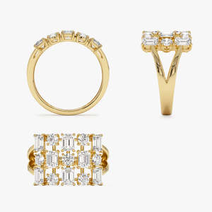แหวนเพชรทรงหลากหลายแบบสั่งทำพิเศษ 2.15 กะรัต สี E-F ความสะอาดระดับ VS ทอง 14K สำหรับผู้หญิง - Product Image 4