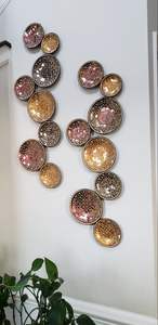 Ensemble de bougeoirs muraux en verre mosaïque doré de luxe, applique murale en métal pour la décoration intérieure élégante de maisons, hôtels et mariages haut de gamme - Product Image 2