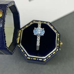Bague de fiançailles solitaire en diamant de laboratoire, pavée, forme ovale, 1,20 carat, couleur EF, clarté VS, certifiée IGI - Product Image 6
