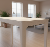 Table basse console rectangulaire moderne, couleur blanche, meubles de salon durables en bois