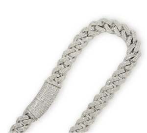 Chaîne à maillons cubains Moissanite VVS: Bijoux Hip Hop en argent sterling - Product Image 2