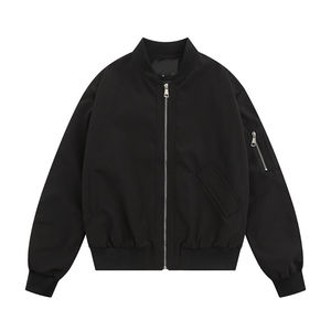 Sweat à capuche en toile denim surdimensionné avec fermoir en usine Bomber Vestes de travail surdimensionnées Vestes de pont - Product Image 3