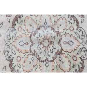 Alfombra Turca Vintage, Alfombra Grande de 5,2x8,9 pies, Alfombra Blanca a Cuadros - Product Image 5