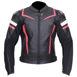Veste de course en cuir de moto noire professionnelle |   Prêt pour la piste et la rue - Product Image 1