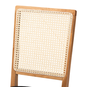 Silla de Comedor Maxmara Hecha de Madera de Teca Sólida con Mimbre de Ratán con Acabado Natural - Product Image 4