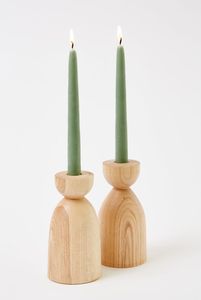 Portavelas de madera de forma única para decoración moderna del hogar, regalo de Navidad y Pascua hecho a mano ecológico - Product Image 5