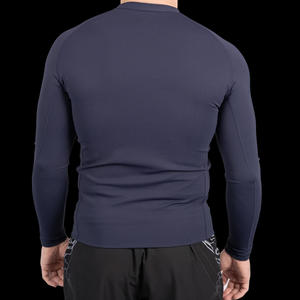 Rashguard de compresión azul marino personalizado para MMA / BJJ / Fitness OEM disponible - Product Image 4