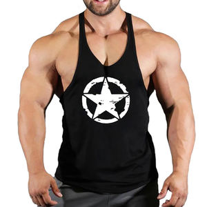 Fitness Tank Top For Men Workout <b>Muscle</b> Fit Stringer Gym Shirt Sleeveless <b>Vest</b> Bodybuilding Cotton Training Tee - Product Image 2