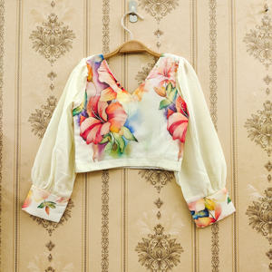 Conjunto de Lehenga Choli para Niñas de Shoryam Fashion, Completamente Cosido, con Estampado Floral, de Poliéster, Largo hasta el Suelo, con Dupatta |   Boda o Fiesta - Product Image 3