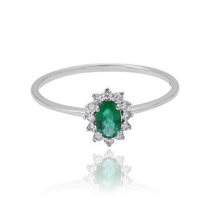 Manufacturer's Luxury 925 Sterling Silver Multi-Gemstone Ring with Emerald Zircon Diamond for Wedding or Party Gifts or Wear - Product Image 3