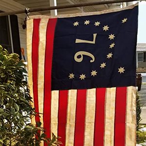 ธงชาติอเมริกันสีชา ขนาด 3x5 ฟุต ปักลาย Bennington Founding Fathers 1776 ธงผ้าหนาแบบวินเทจ Betsy Ross เย็บด้วยผ้าอย่างดี ผลิตในสหรัฐอเมริกา - Product Image 6