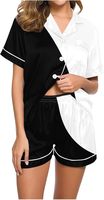 Chemises de nuit en satin tricoté uni, col en V, bretelles spaghetti, taille 5XL, manches trois-quarts, fermeture boutonnée, imprimé numérique, respirantes