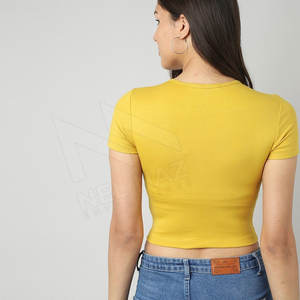 Top corto Sexy para mujer, Camiseta corta deportiva con Apertura frontal de Color sólido para gimnasio, ropa de calle informal, Top corto transpirable - Product Image 2