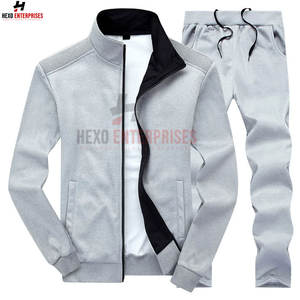 Venta al por mayor Casual Color sólido personalizado cremallera manga larga bolsillos laterales hombres chándal transpirable buena calidad hombres deporte chándal - Product Image 4