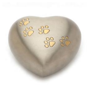 Urne en forme de cœur simple de qualité supérieure en laiton massif avec finition en étain de qualité supérieure pour votre animal de compagnie bien-aimé - Product Image 6