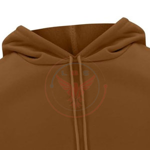 เสื้อฮู้ดผู้ชาย LBS สีน้ำตาลล้วน ผ้าฟลีซ ทรงปกติ สวมใส่สบาย มีกระเป๋า แขนยาว ผ้าฝ้ายถัก สำหรับใส่ในฤดูใบไม้ร่วง - Product Image 4