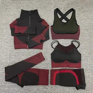 Women Yoga Set High Waist <b>Leggings</b> & Crop Top Summer <b>Ladies</b> Fitness Sportswear Workout Gym Clothing Sports Bra Included <b>legging</b> - Product Image 5