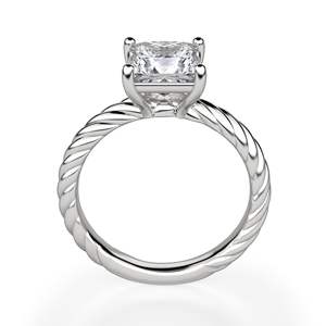 Princesa corte Fiji solitario Moissanite anillo de compromiso - Product Image 2