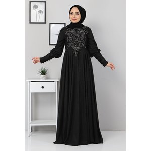 Vestido de Noche de Lujo con Detalles de Encaje, Tirantes Finos de Satén, Estilo Imperio, Largo hasta el Suelo, con Lentejuelas, Disponible en Talla XS - Product Image 1