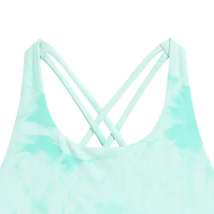 เสื้อชั้นในกีฬาพิมพ์ลายสำหรับผู้หญิง ดีไซน์สายไขว้ด้านหลัง เนื้อผ้านุ่ม ยืดหยุ่น เหมาะสำหรับโยคะ ฟิตเนส และออกกำลังกาย ชุดออกกำลังกายทันสมัย - Product Image 4