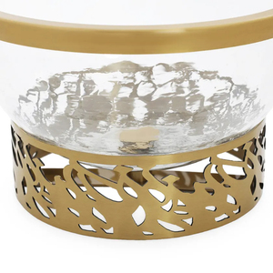 Bol de service en verre de luxe avec base en métal doré Design décoratif élégant pour bols de table à manger modernes - Product Image 3