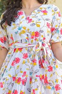 Vestido de algodón indio hecho a mano con estampado floral elegante Vestido de playa sin mangas de verano a la moda Vestido bohemio a la venta Suministro ODM - Product Image 3