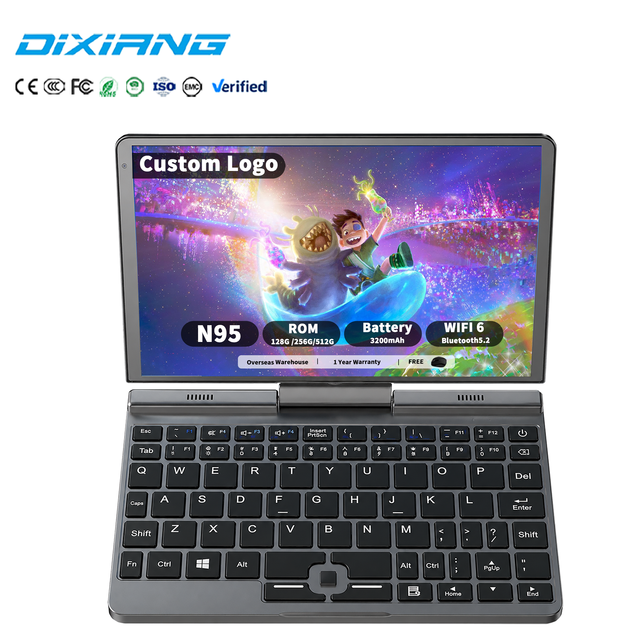 Portable 8 Inch Convertible Laptop Intel N95 12GB DDR5 512GB SSD Windows 11 Touch Screen Mini Notebook OEM Manufacturer DIXIANG