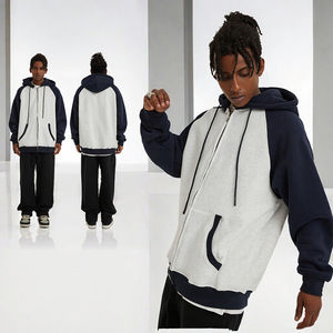 Sweats à capuche zippés personnalisés des meilleurs fabricants avec pull de sport de loisirs brodé col à capuche zippé - Product Image 3