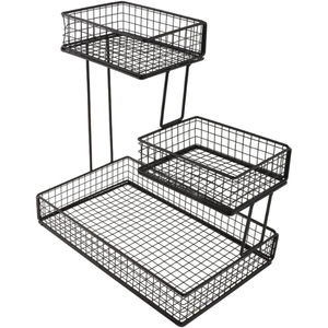New Arrival 3-Tier Iron Wire <b>Storage</b> <b>Basket</b> Custom Shaped Metal Fruit & Vegetable Rack <b>with</b> <b>Black</b> Finished Handmade Bulk - Product Image 6