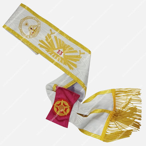 Banda Masónica del Rito Escocés AASR de Grado 33, Bordada a Máquina - Product Image 1