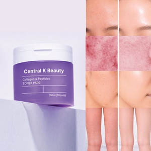 Tampon de toner hydratant anti-âge au collagène peptidique organique Zero Pore Care de marque privée OEM pour masque facial - Product Image 1