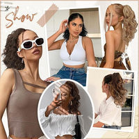 Clip de griffe dans les extensions de cheveux de queue de cheval Extension de queue de cheval bouclée Clip synthétique de vague naturelle dans la postiche pour les femmes